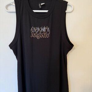 Y2K Angelic rhinestone graphic dress